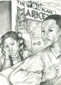 illustration from the book Maria Plays Homeless